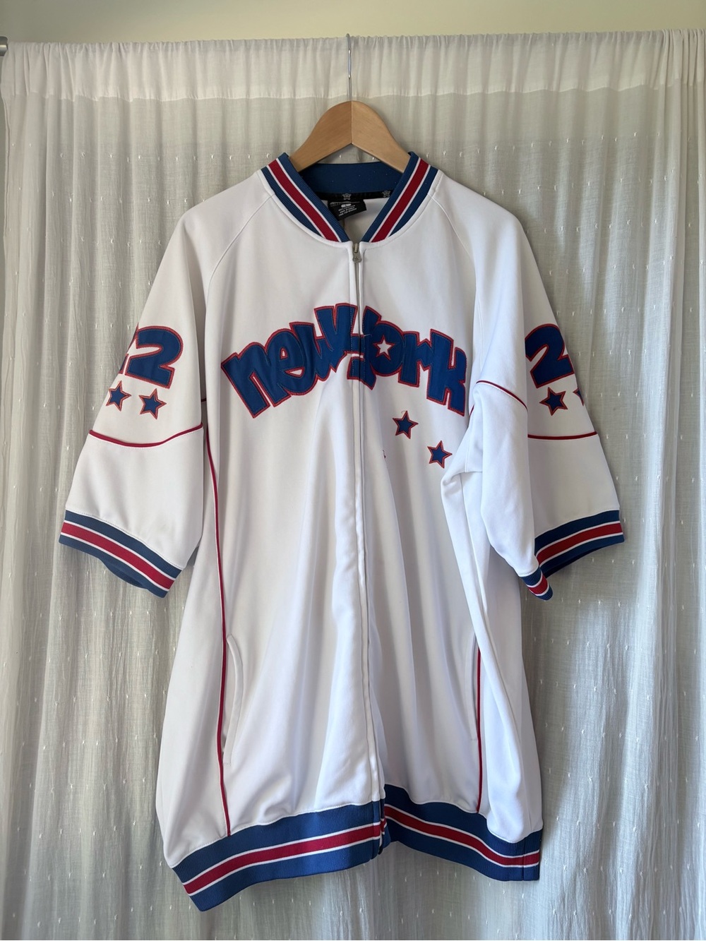 Vintage Metrop 22 New York Warm Up Jacket Large Y2K Hip Hop Streetwear Zip